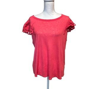 Maurices‎ women’s coral pink Lace Sleeve Blouse size XL